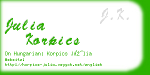 julia korpics business card